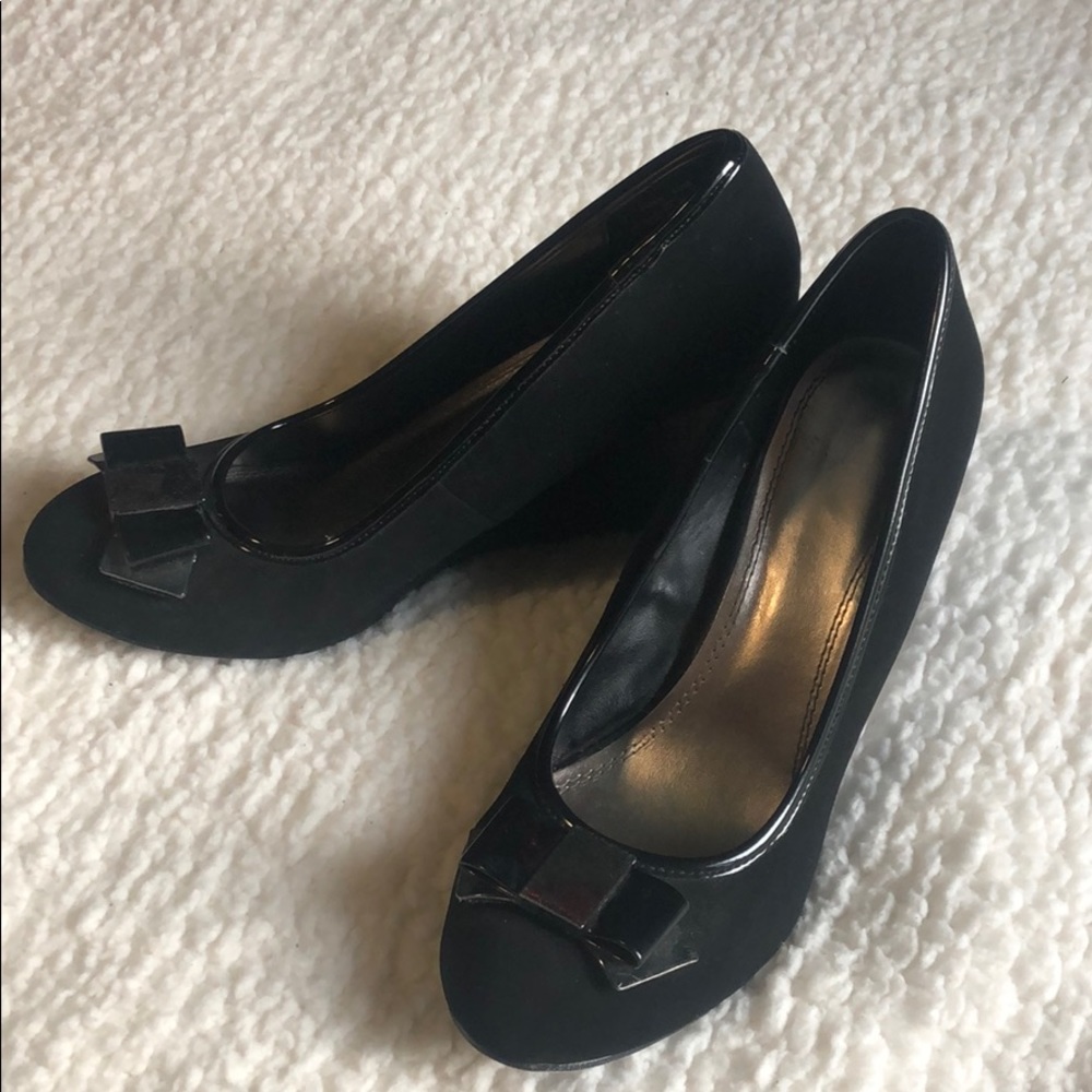 Black wedge high heel